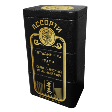 Ассорти байхового чая "ЗОЛОТО" № 2, Жесть (Тегуаньинь 30 гр., Пу Эр 30 гр., Юньнаньский красный чай 30 гр.)