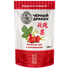  Шиповник,  Зеленый 100г.  Чай Т.М. "ЧЕРНЫЙ  ДРАКОН"   